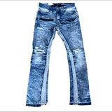 Tonal Blue Stacked Jean