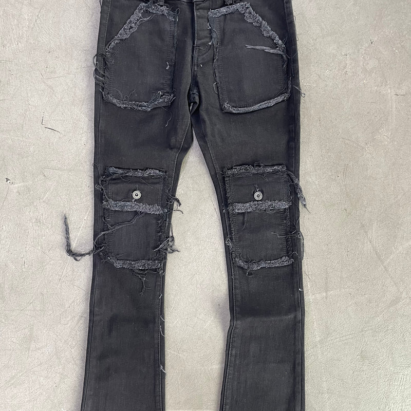 V71 Black Stacked Jean