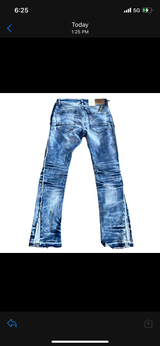 Tonal Blue Stacked Jean