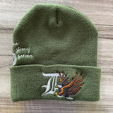 Army Green Dropout Eagle Beanie