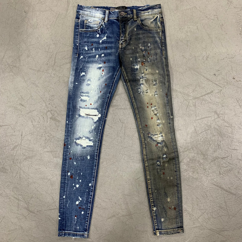 V67 Blue Split Jean