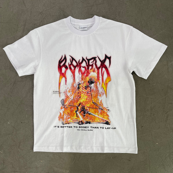 White Do It And Burn Tee